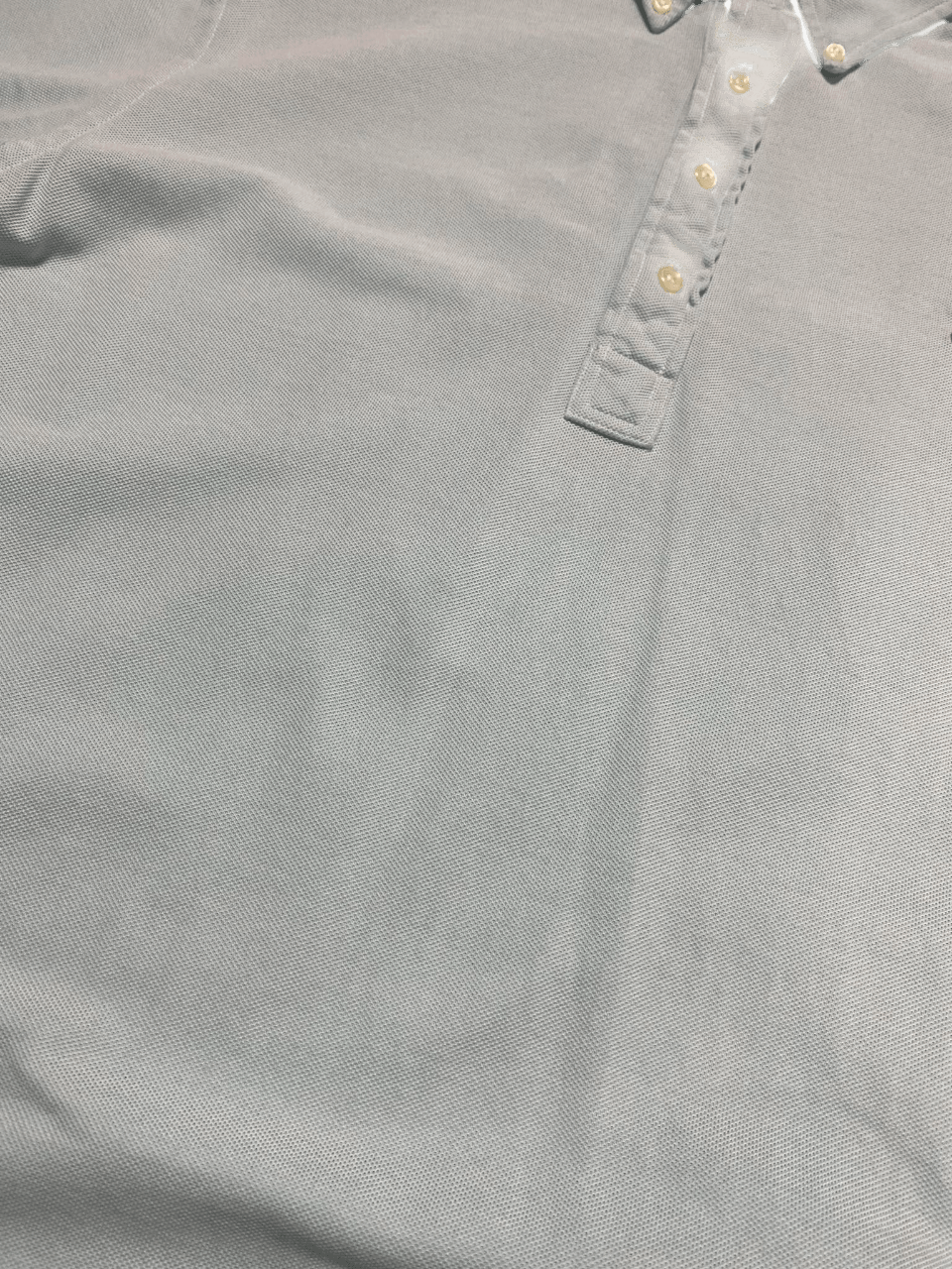 Világoskék vintage stílusú gombos galléros póló, streetwear divat