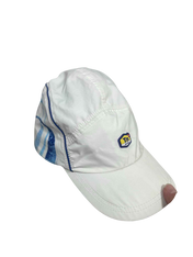 Fehér vintage streetwear sapka kék mintával és TN Air logóval, exkluzív stílus