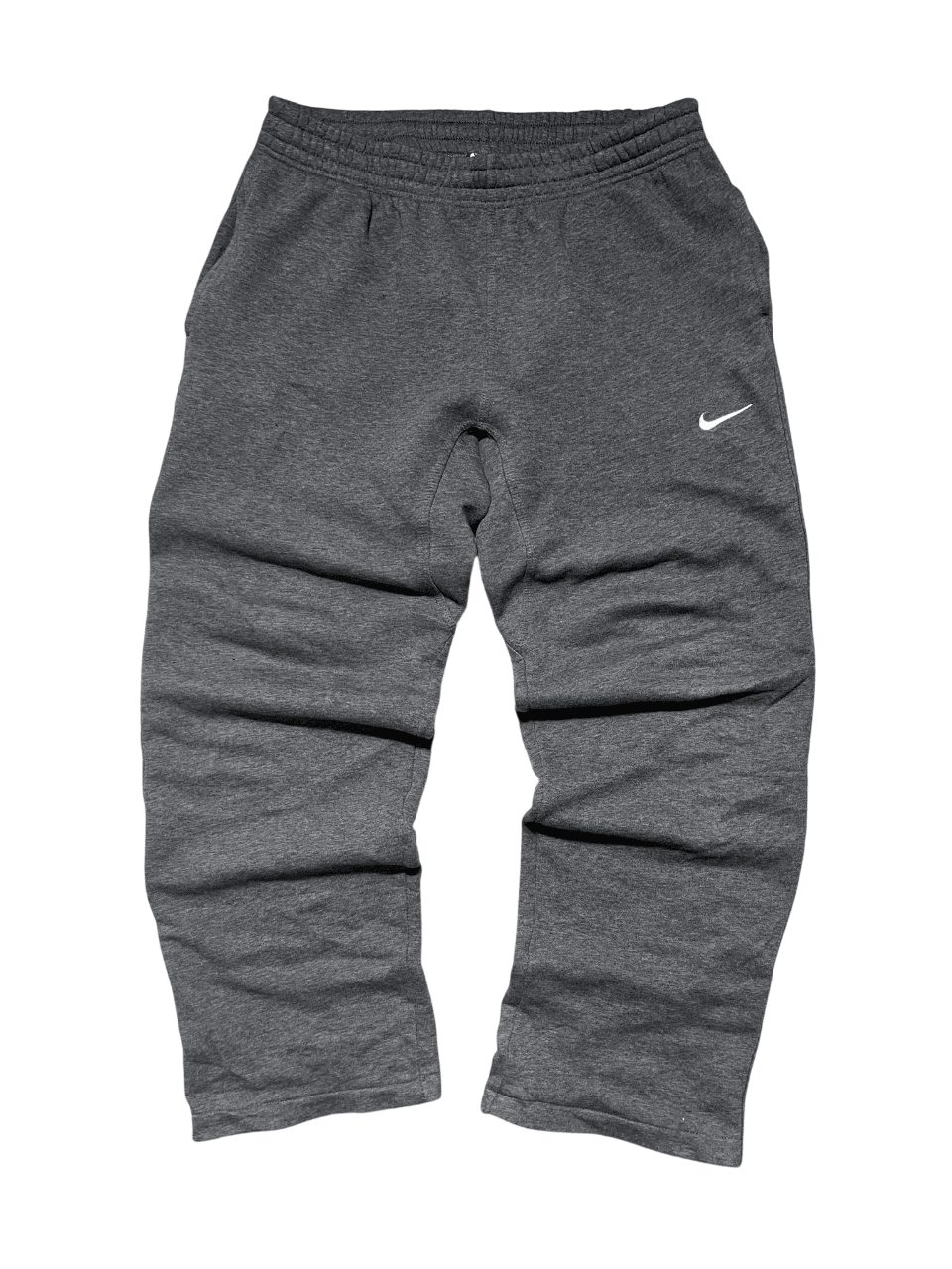 Sötétszürke Nike streetwear melegítőnadrág, vintage stílus, prémium pamut, logóval