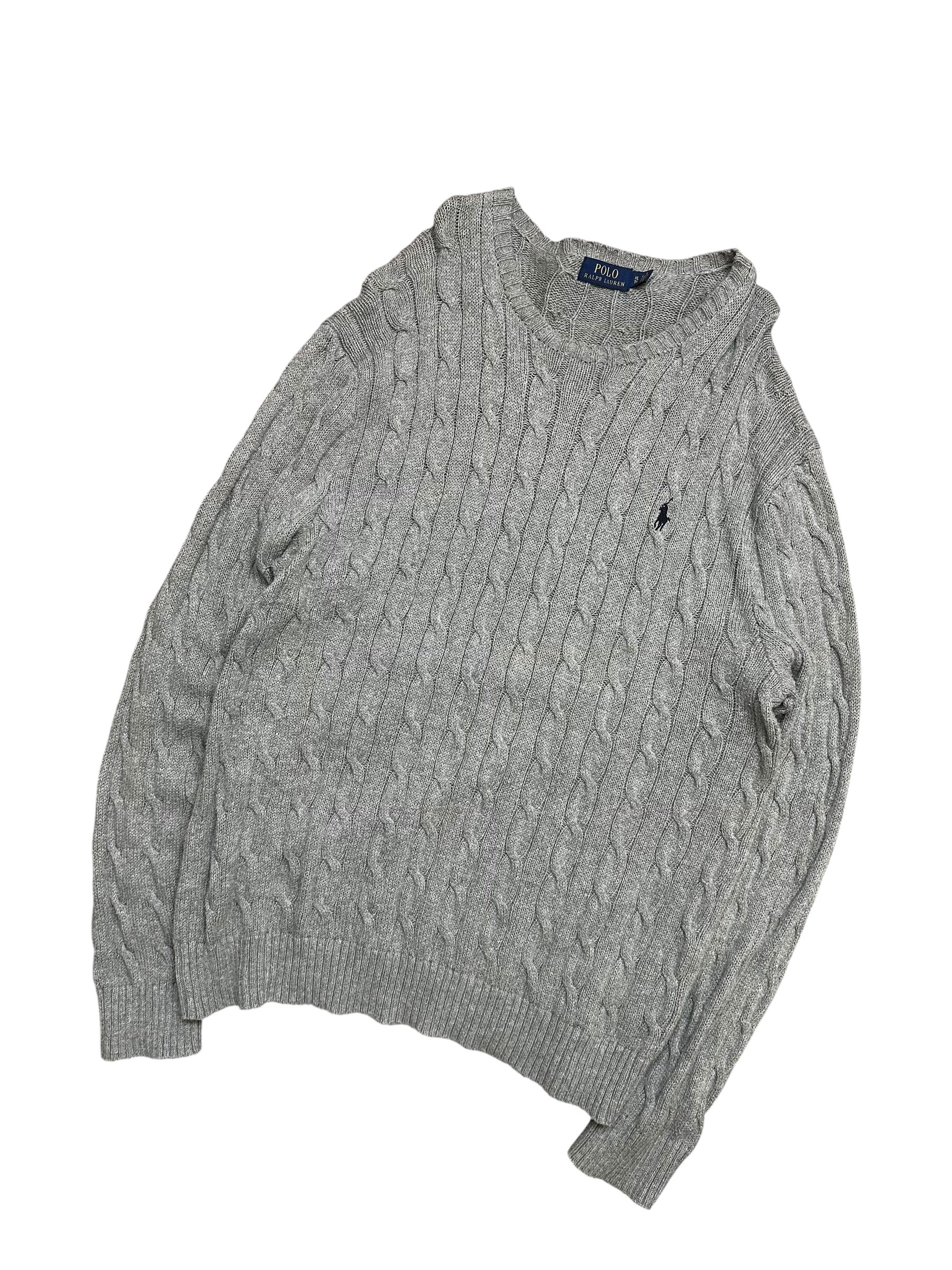 Polo Ralph Lauren Grey Cable Knit Crewneck (XL)