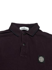 Stone Island Burgundy Long Sleeve Poloshirt (L)