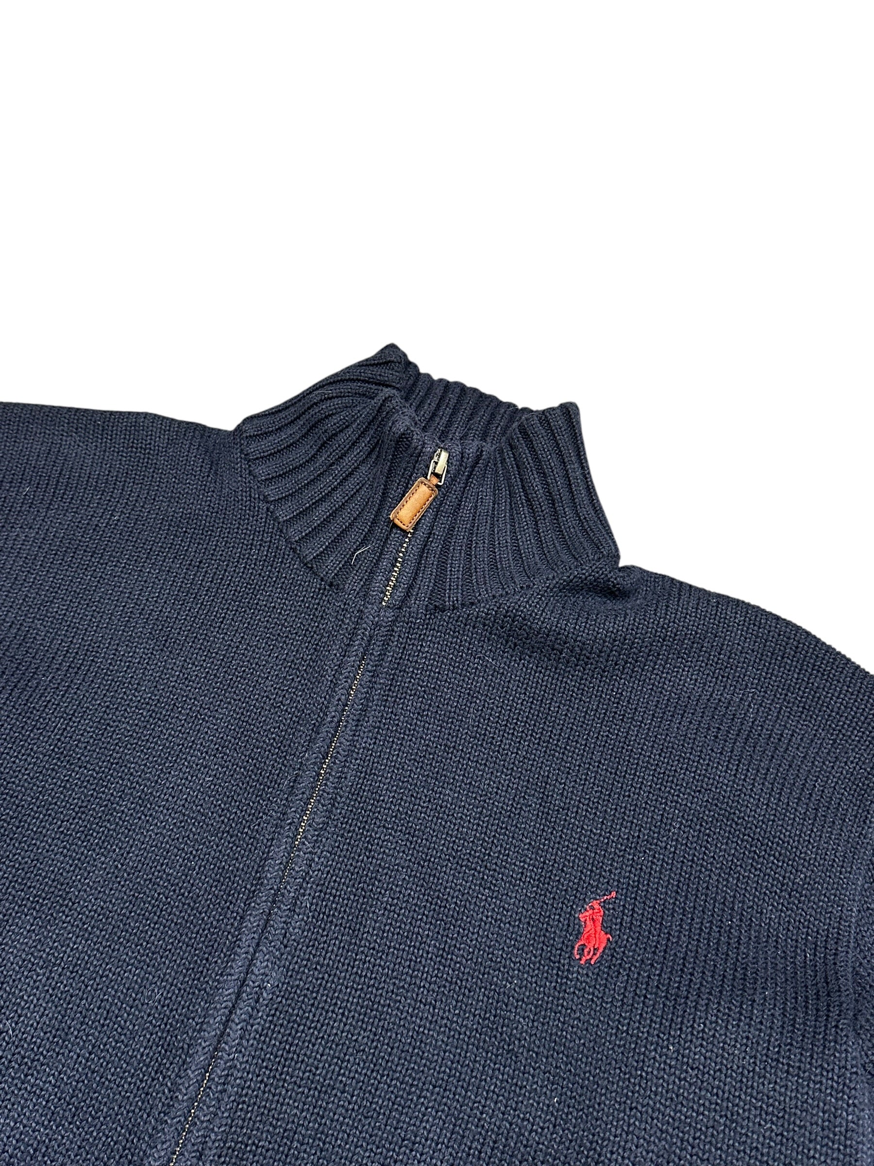 Polo Ralph Lauren Navy Full Zip Knit Pulover (M)