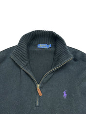 Polo Ralph Lauren Black Full Zip Knit Pulover (XL)