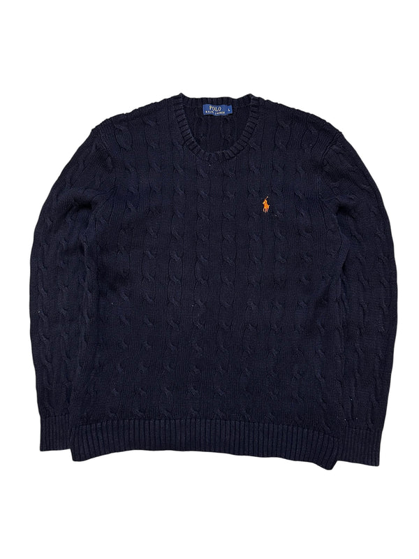 Polo Ralph Lauren Navy Cable Knit Crewneck (L)