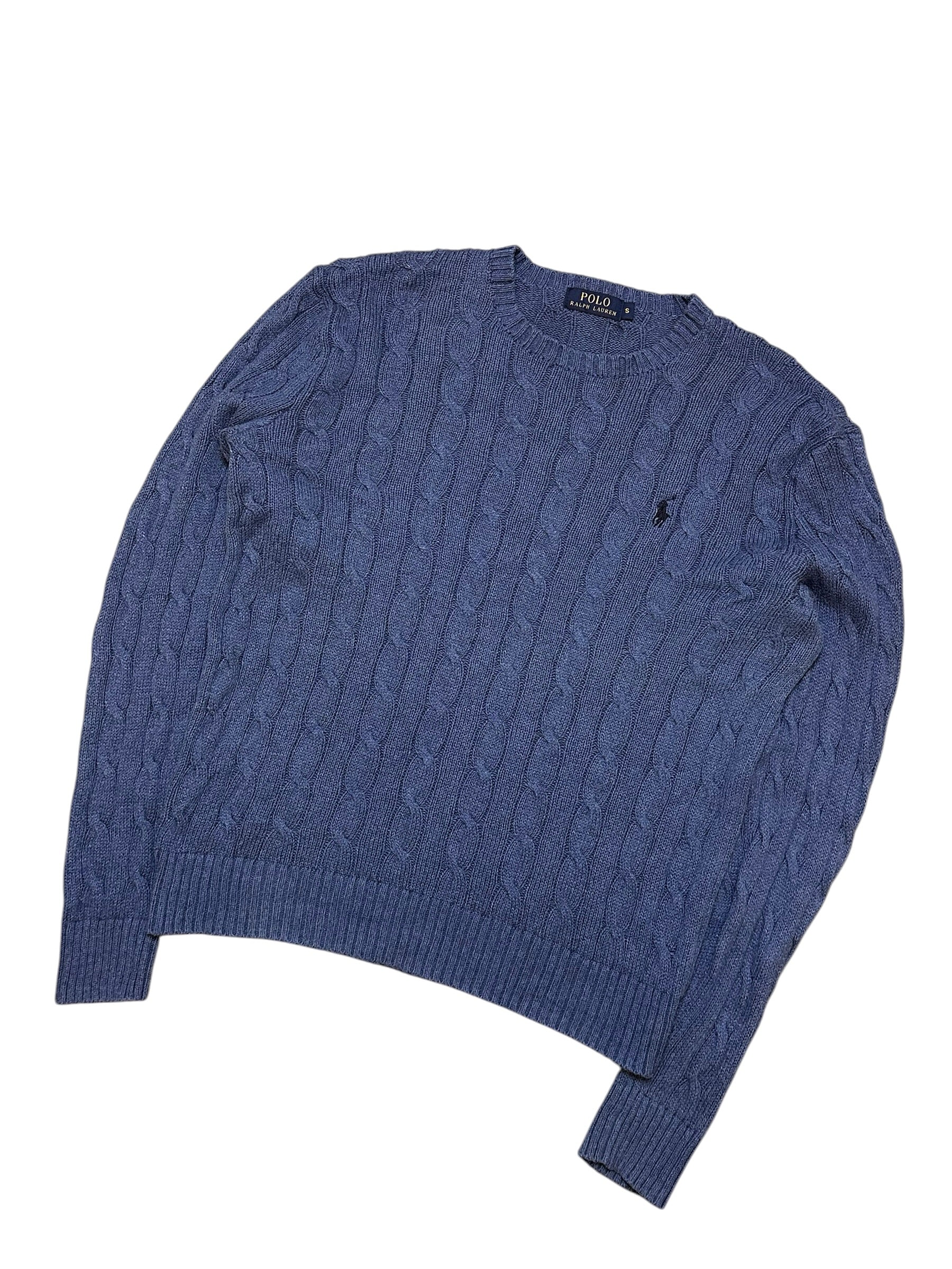 Polo Ralph Lauren Blue Cable Knit Crewneck (S)
