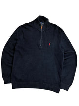 Polo Ralph Lauren Navy Quarter Zip Knit Pulover (M)