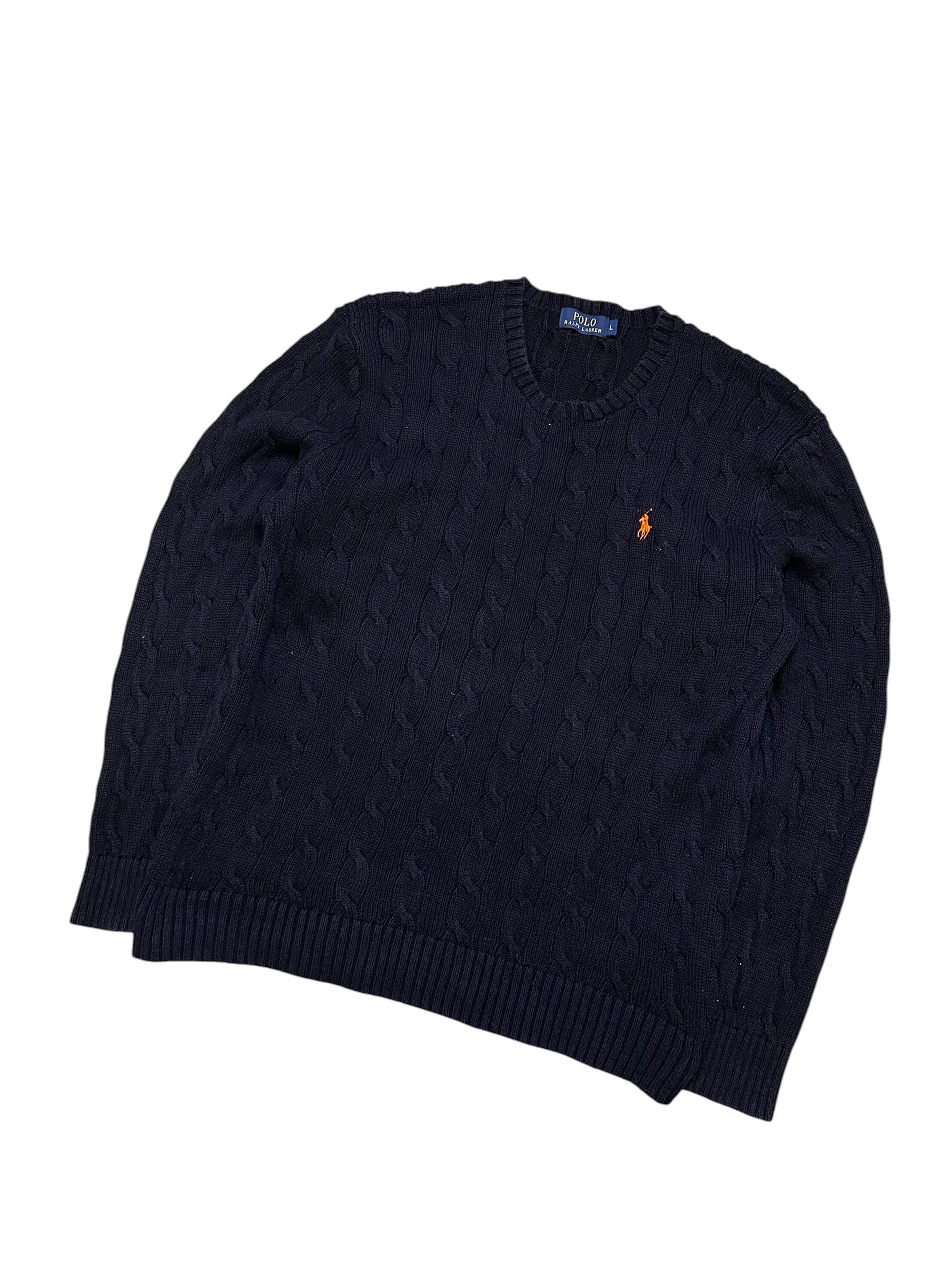 Polo Ralph Lauren Navy Cable Knit Crewneck (L)