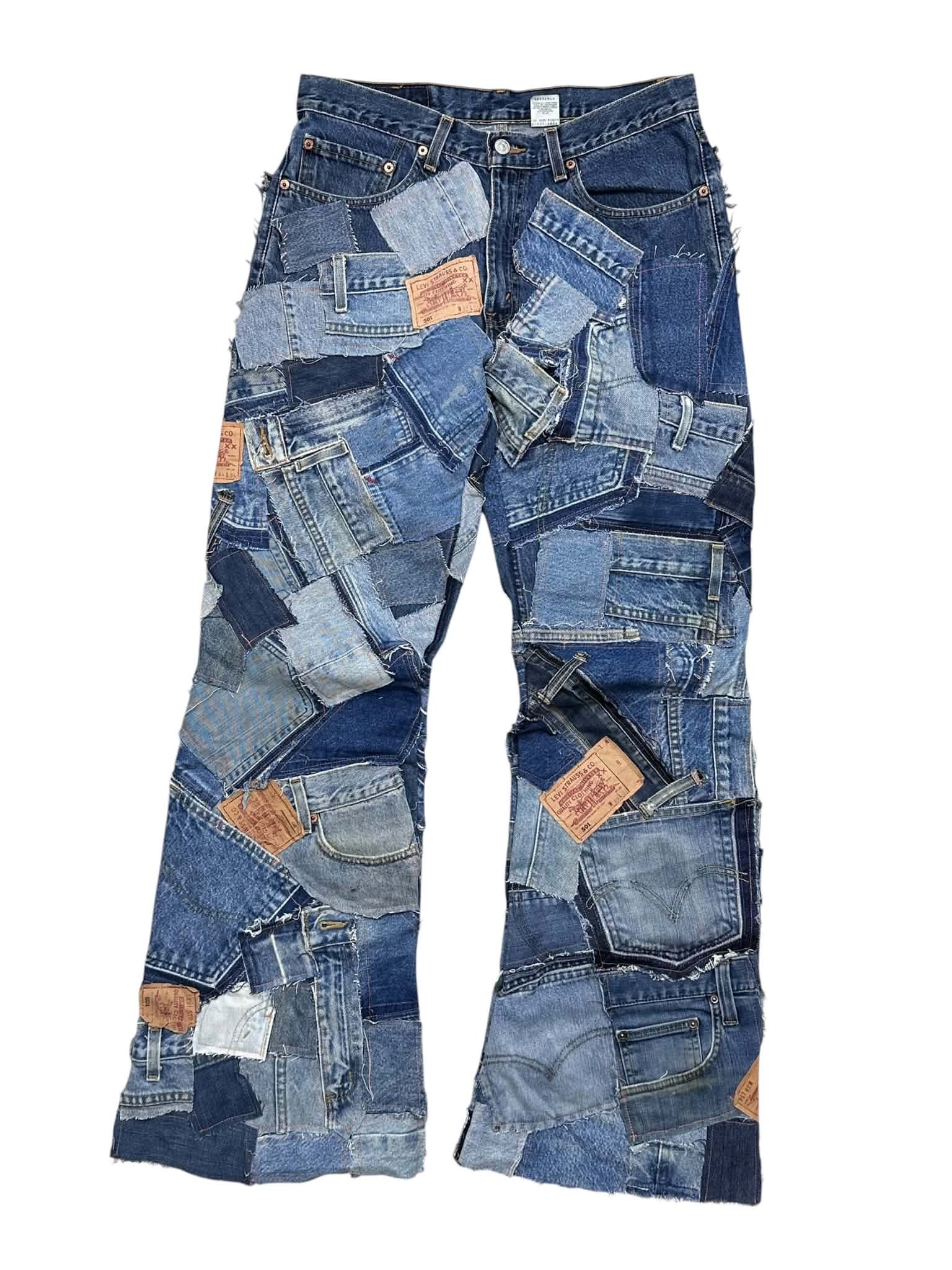 Custom Levi's Patchwork Jeans (M-L)