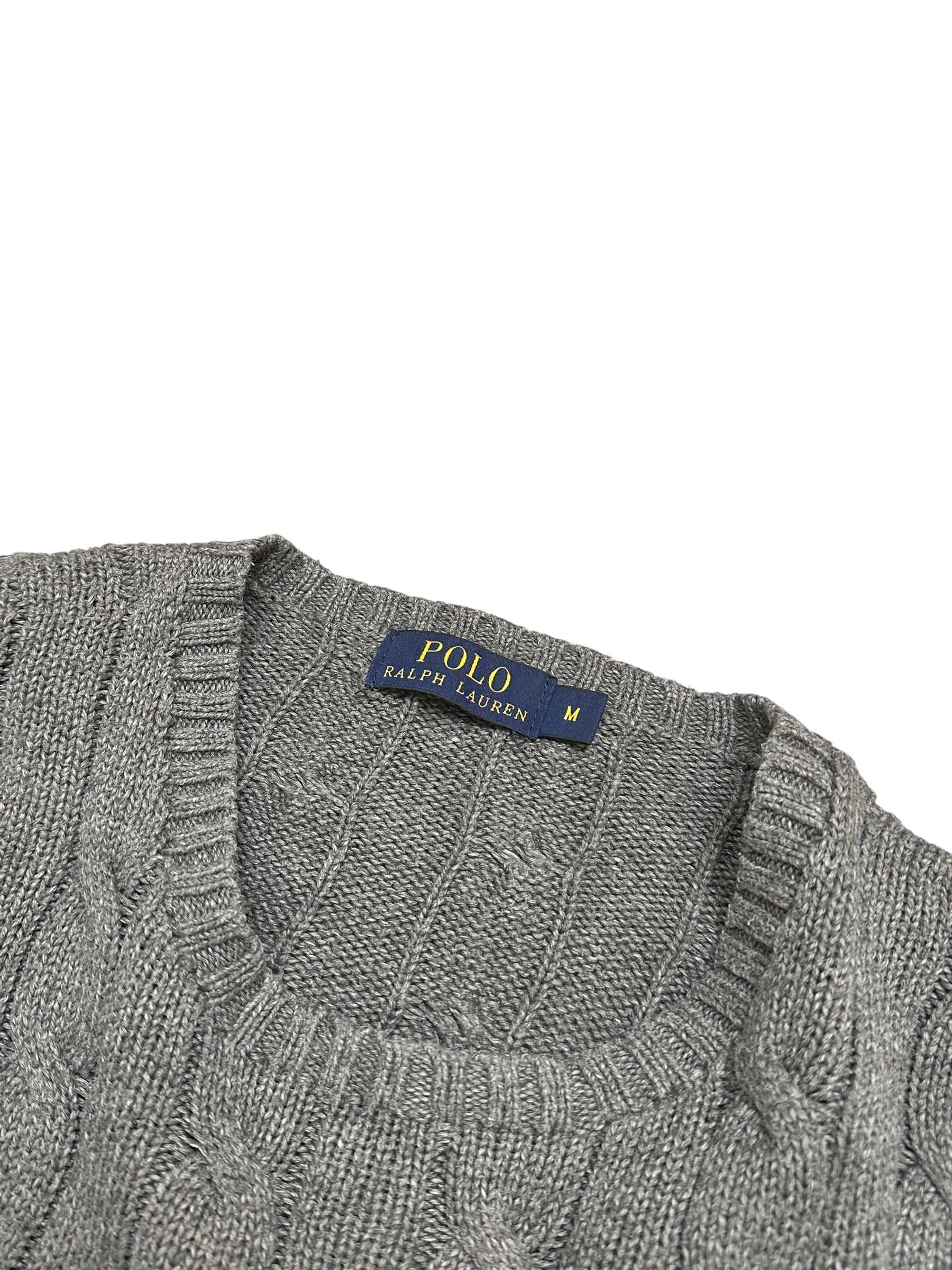 Polo Ralph Lauren Grey Cable Knit Crewneck (M)