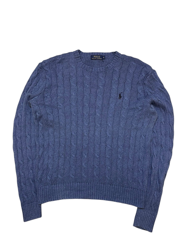 Polo Ralph Lauren Blue Cable Knit Crewneck (S)