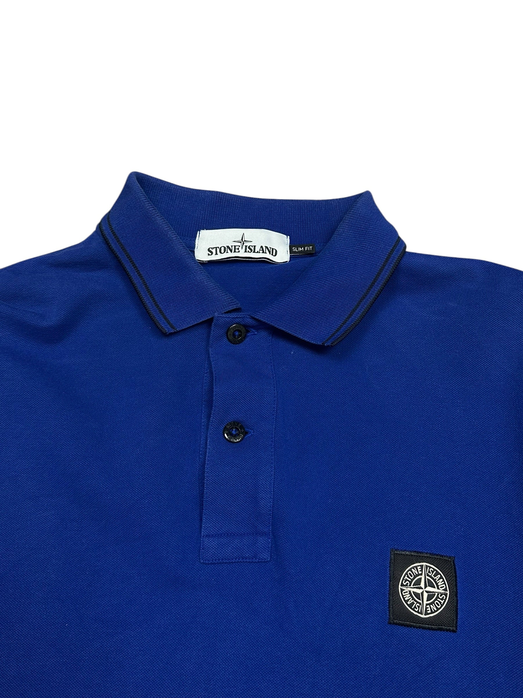 Stone Island Blue Long Sleeve Poloshirt (L)