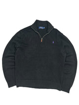 Polo Ralph Lauren Black 1/4 Quarter Zip Knit Pulover (M)