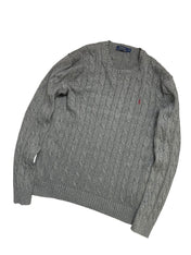 Polo Ralph Lauren Grey Cable Knit Crewneck (M)