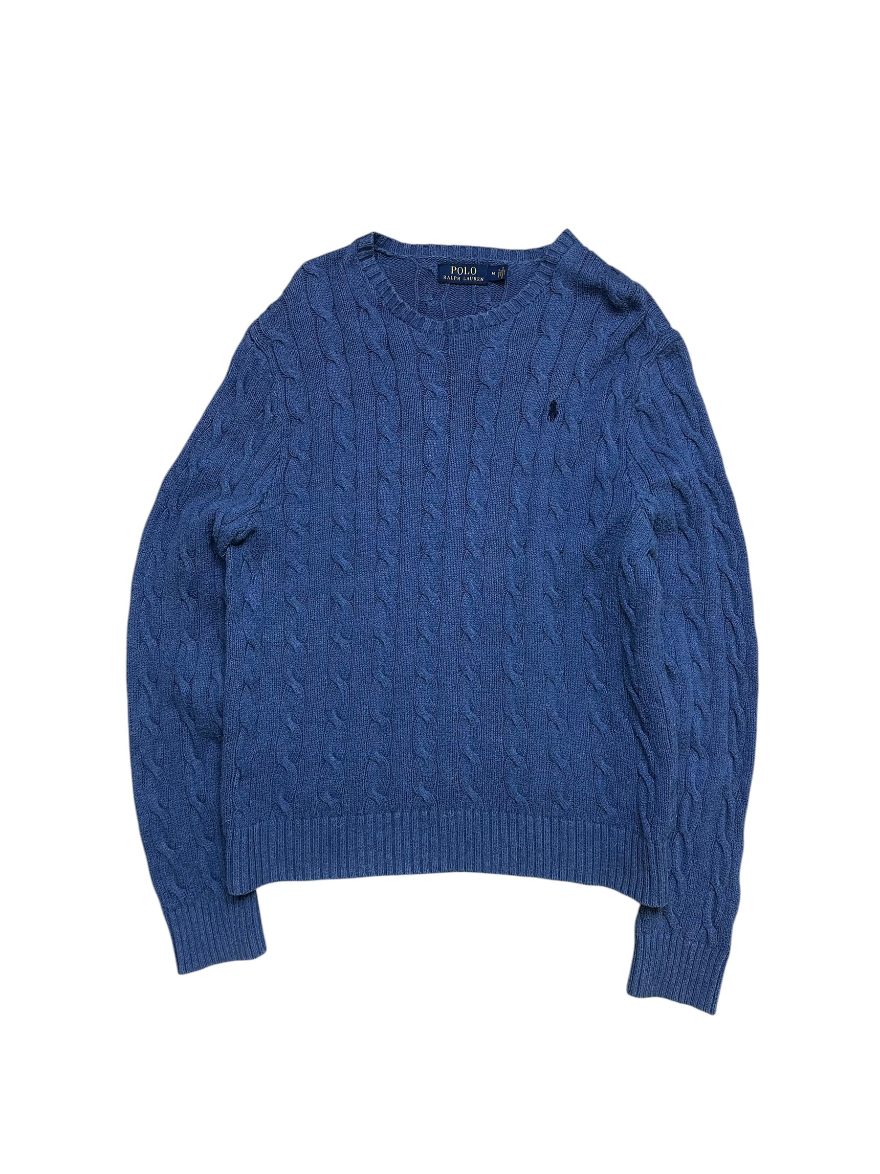 Polo Ralph Lauren Blue Cable Knit Crewneck (M)