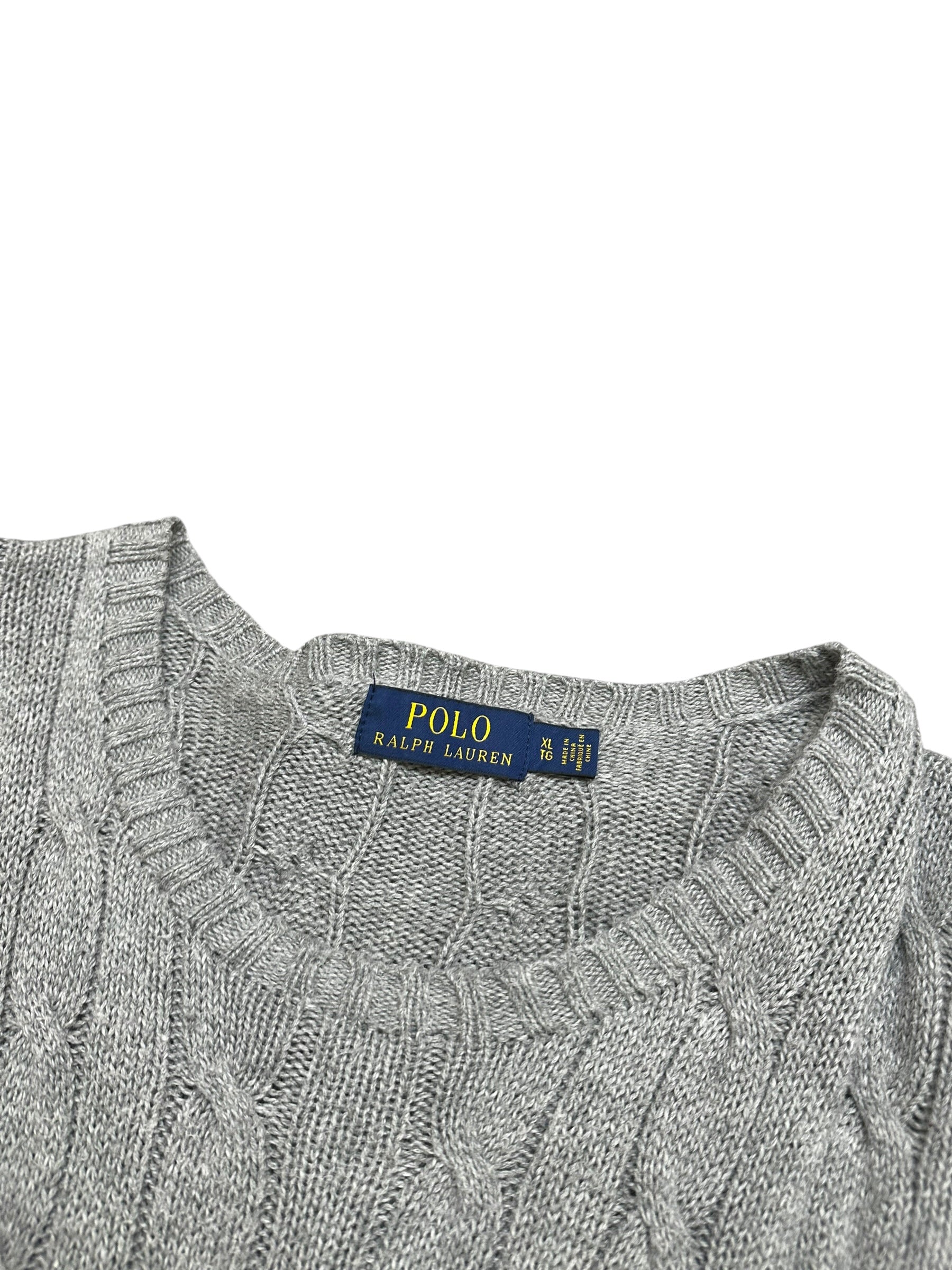 Polo Ralph Lauren Grey Cable Knit Crewneck (XL)