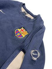 Barcelona FCB címeres, Nike logóval díszített sötétkék vintage streetwear pulóver