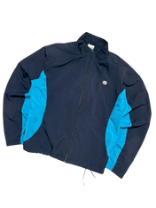Sötétkék és világoskék vintage Nike streetwear kabát cipzárral, logóval