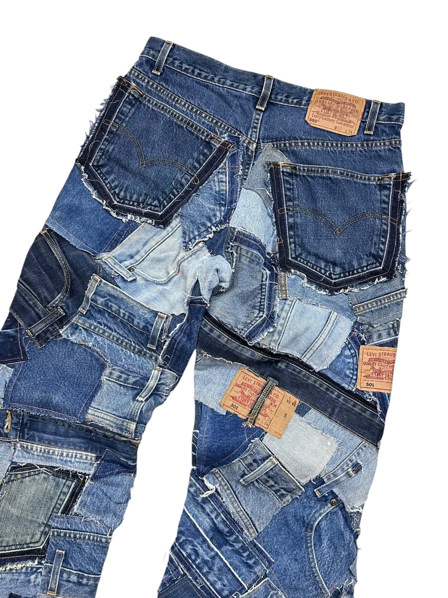 Custom Levi's Patchwork Jeans (M-L)