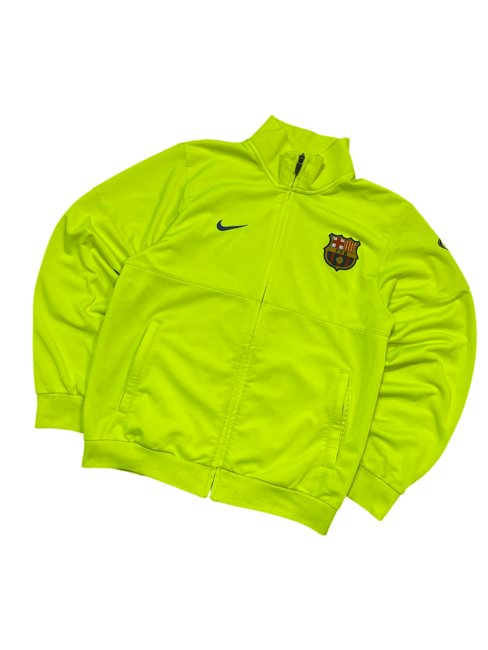 Neonsárga Nike Barcelona férfi streetwear melegítő felső hímzett logóval