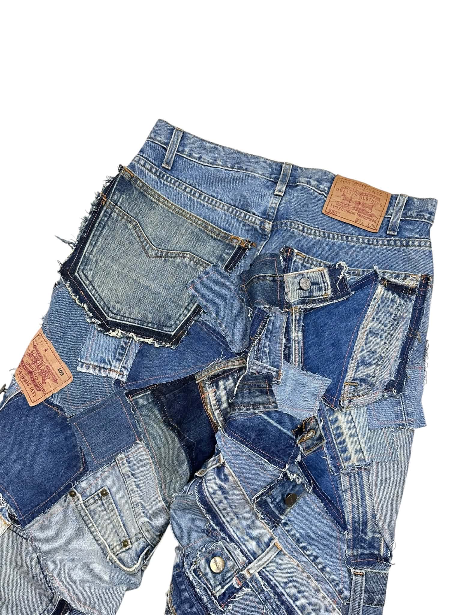 Custom Levi's Patchwork Jeans (M)