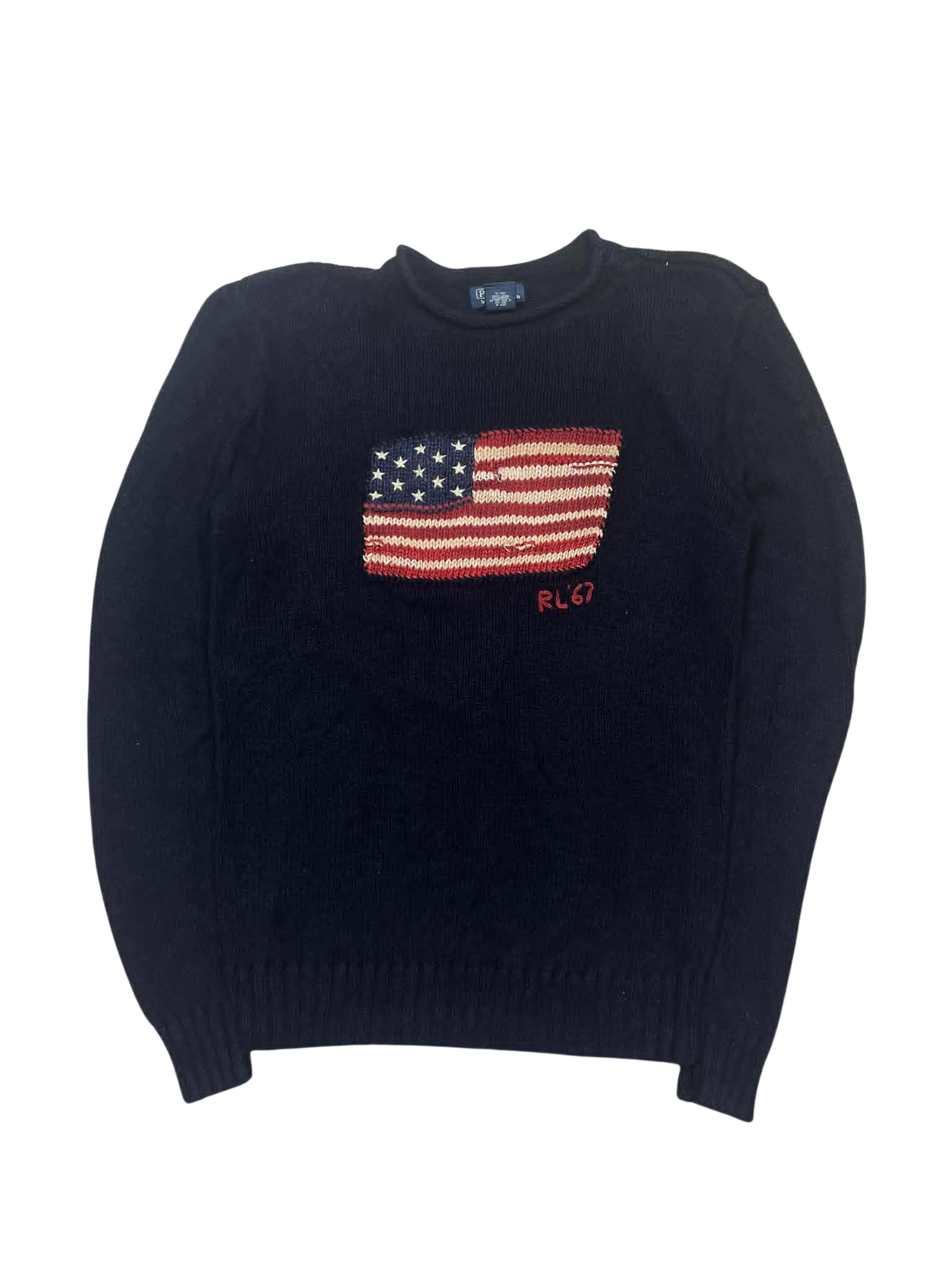 Ralph Lauren Vintage USA Flag Crewneck Sweater (S-M)