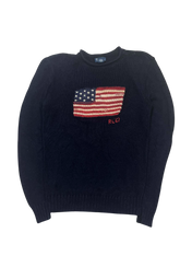 Ralph Lauren Vintage USA Flag Crewneck Sweater (S-M)