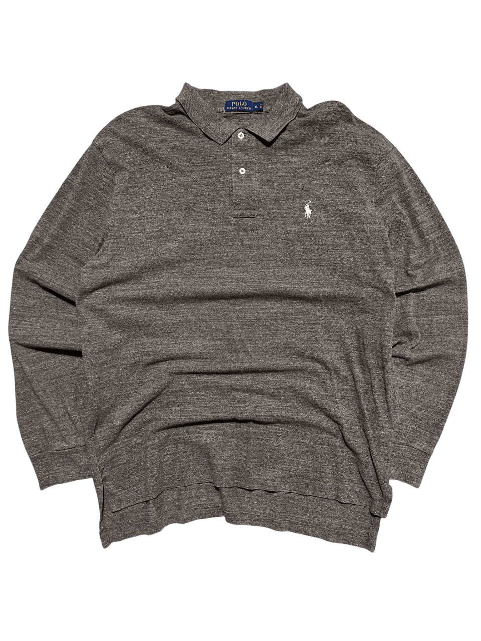 Férfi szürke vintage Polo Ralph Lauren hosszú ujjú galléros póló