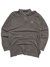 Férfi szürke vintage Polo Ralph Lauren hosszú ujjú galléros póló