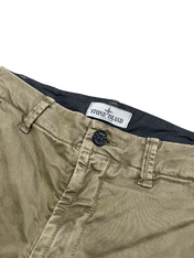 Stone Island Junior bézs streetwear nadrág övhurkokkal és gombos zárással