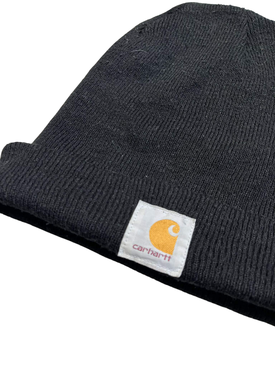Fekete Carhartt streetwear kötött sapka logóval, prémium minőség, vintage stílus