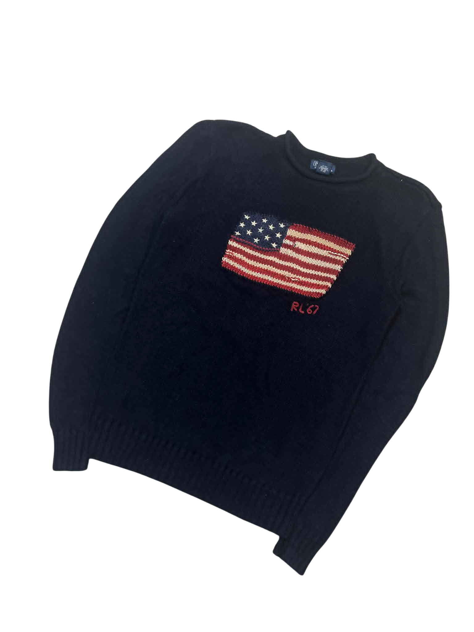 Ralph Lauren Vintage USA Flag Crewneck Sweater (S-M)