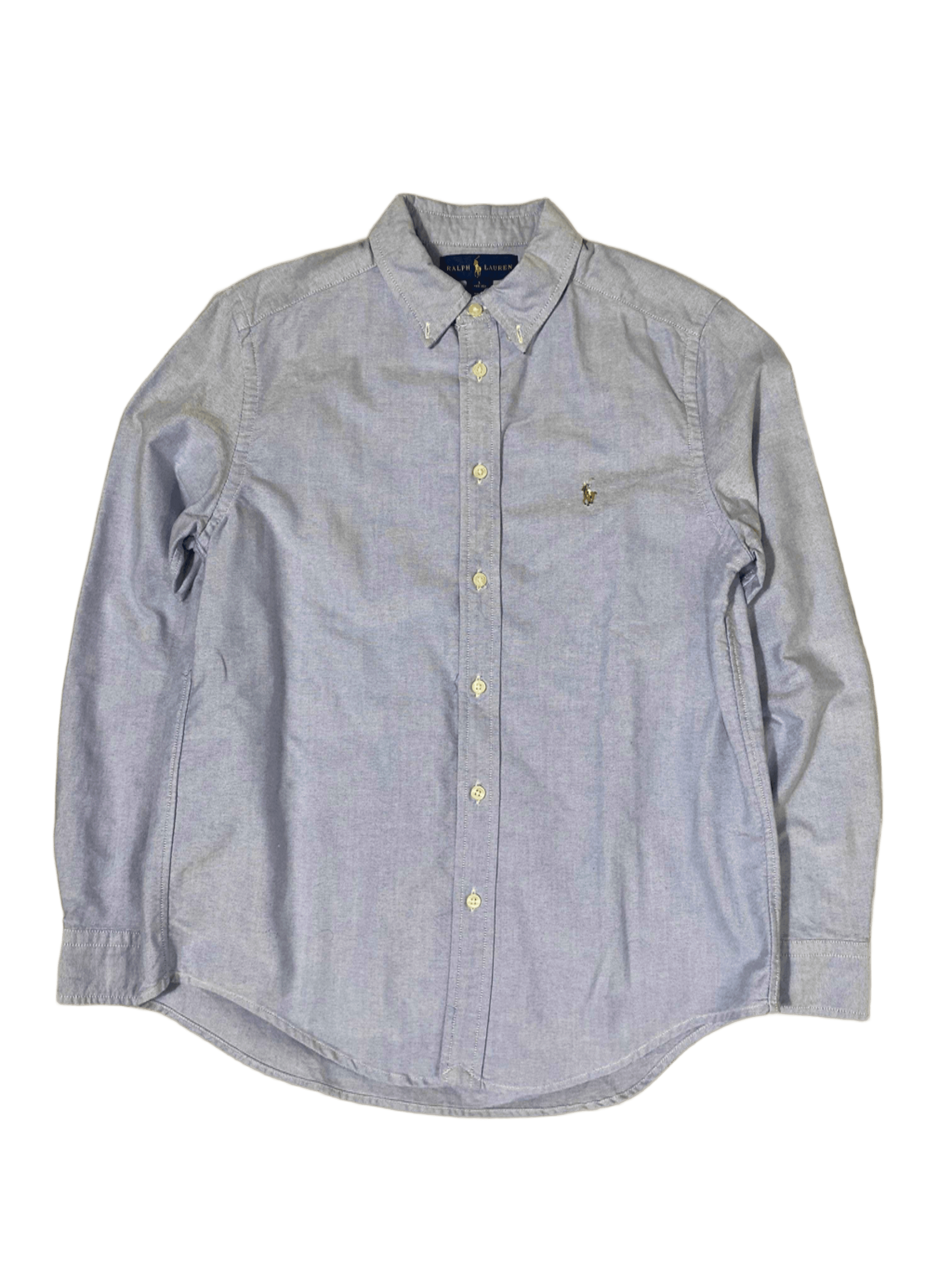 Világoskék, hosszú ujjú, galléros vintage ing gombokkal, streetwear stílus