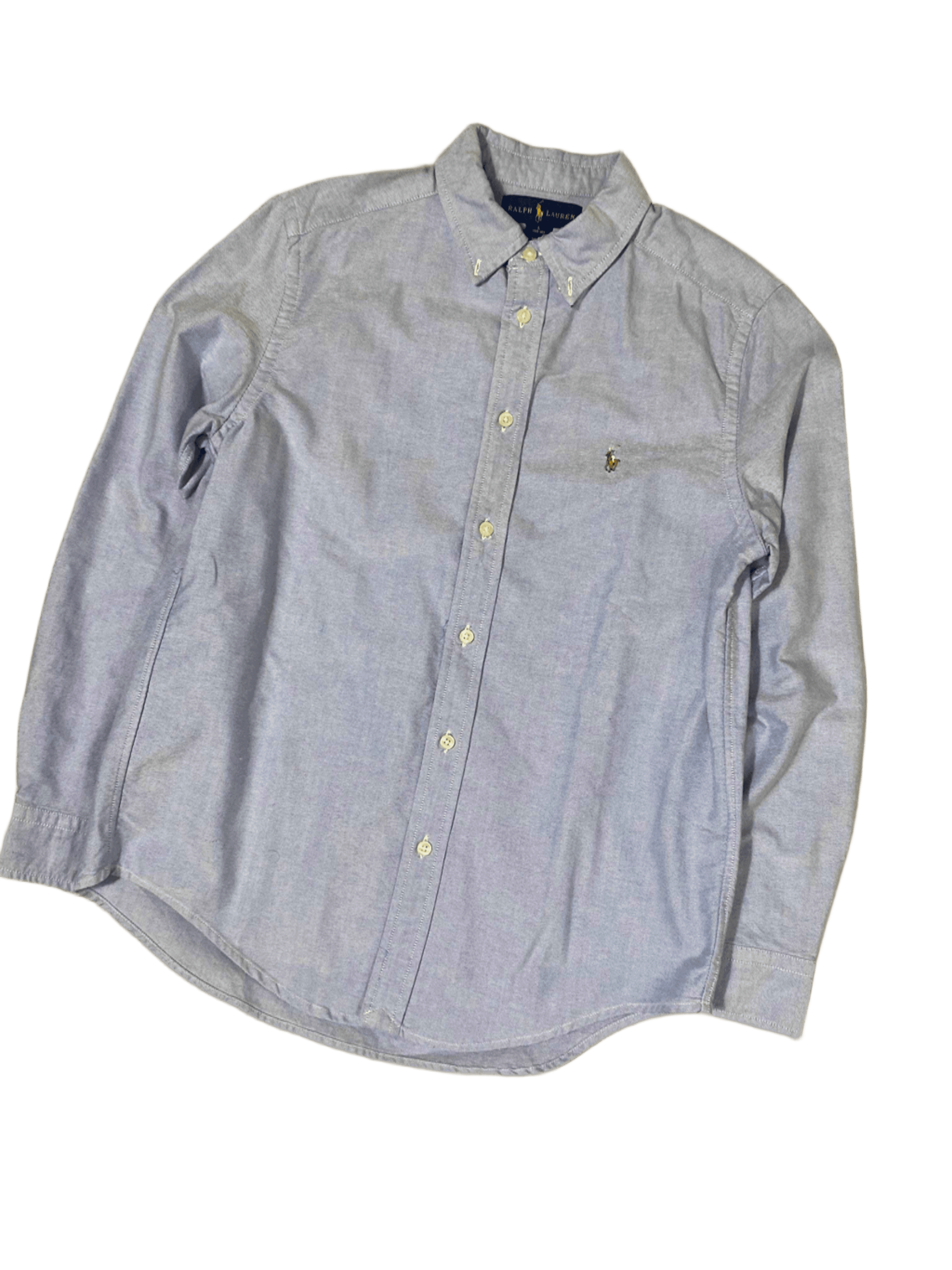 Világoskék vintage Ralph Lauren férfi ing hímzett logóval, hosszú ujjú streetwear
