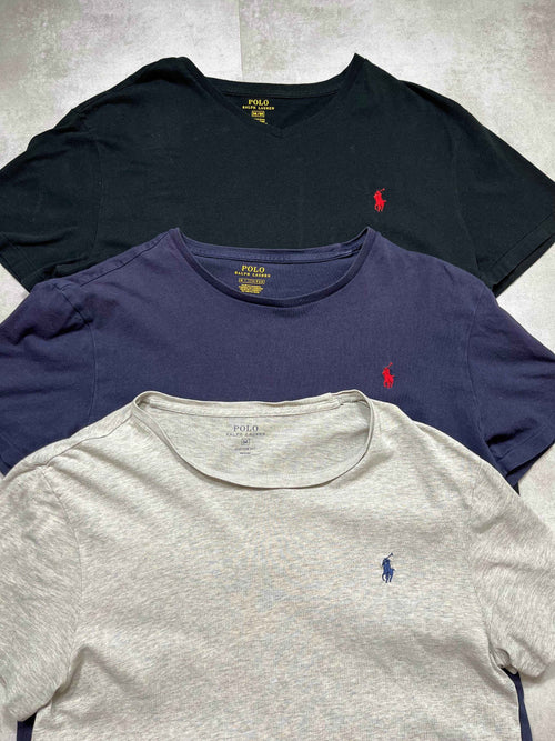 Három Polo Ralph Lauren streetwear póló fekete, sötétkék és világosszürke színben.