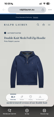 Polo Ralph Lauren Navy Full Zip Up Hoodie (L)