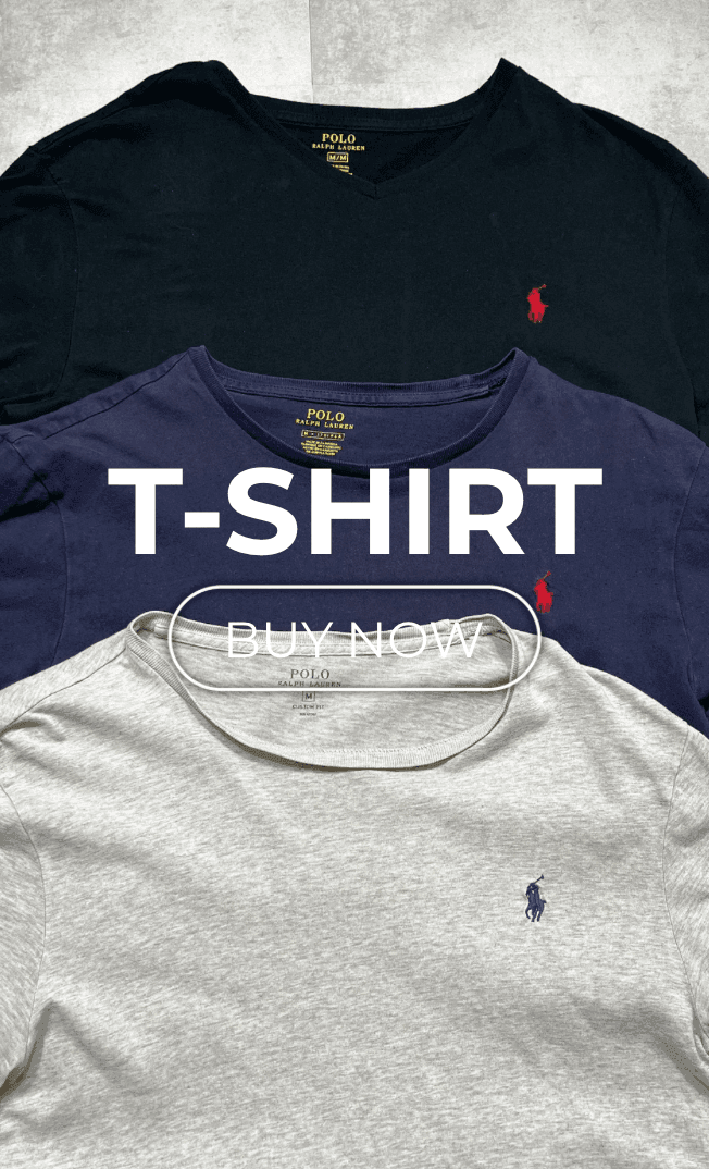 Három Polo Ralph Lauren férfi póló, fekete, sötétkék és szürke színben, ikonikus logóval.