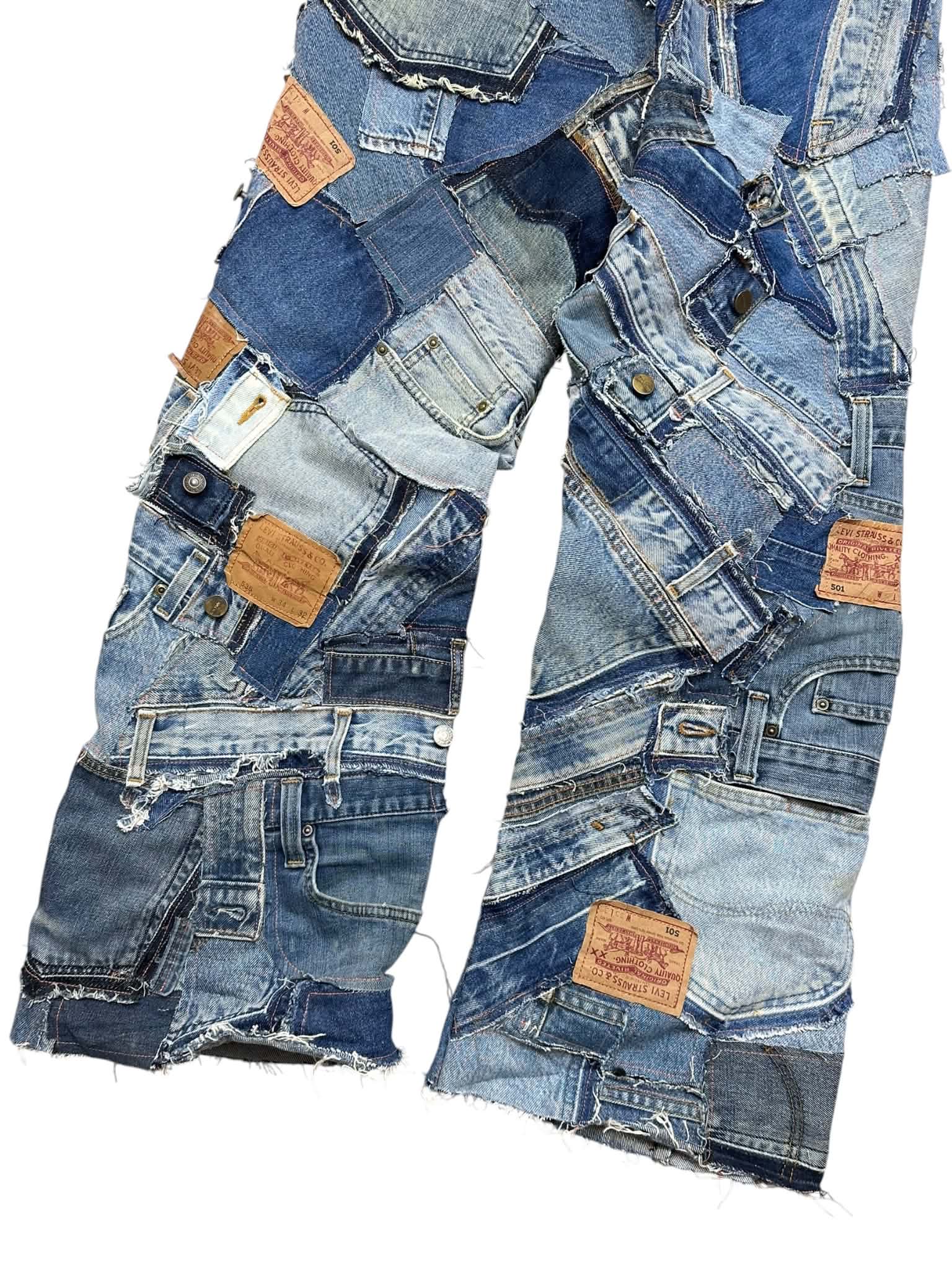 Custom Levi's Patchwork Jeans (M)