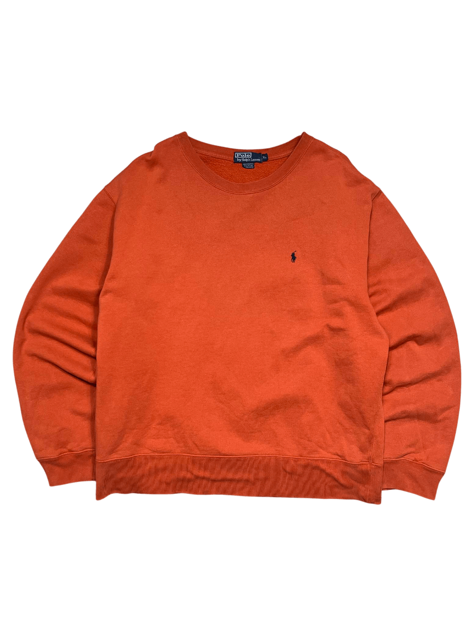 narancssárga vintage Ralph Lauren pulóver, hosszú ujjú, hímzett logóval