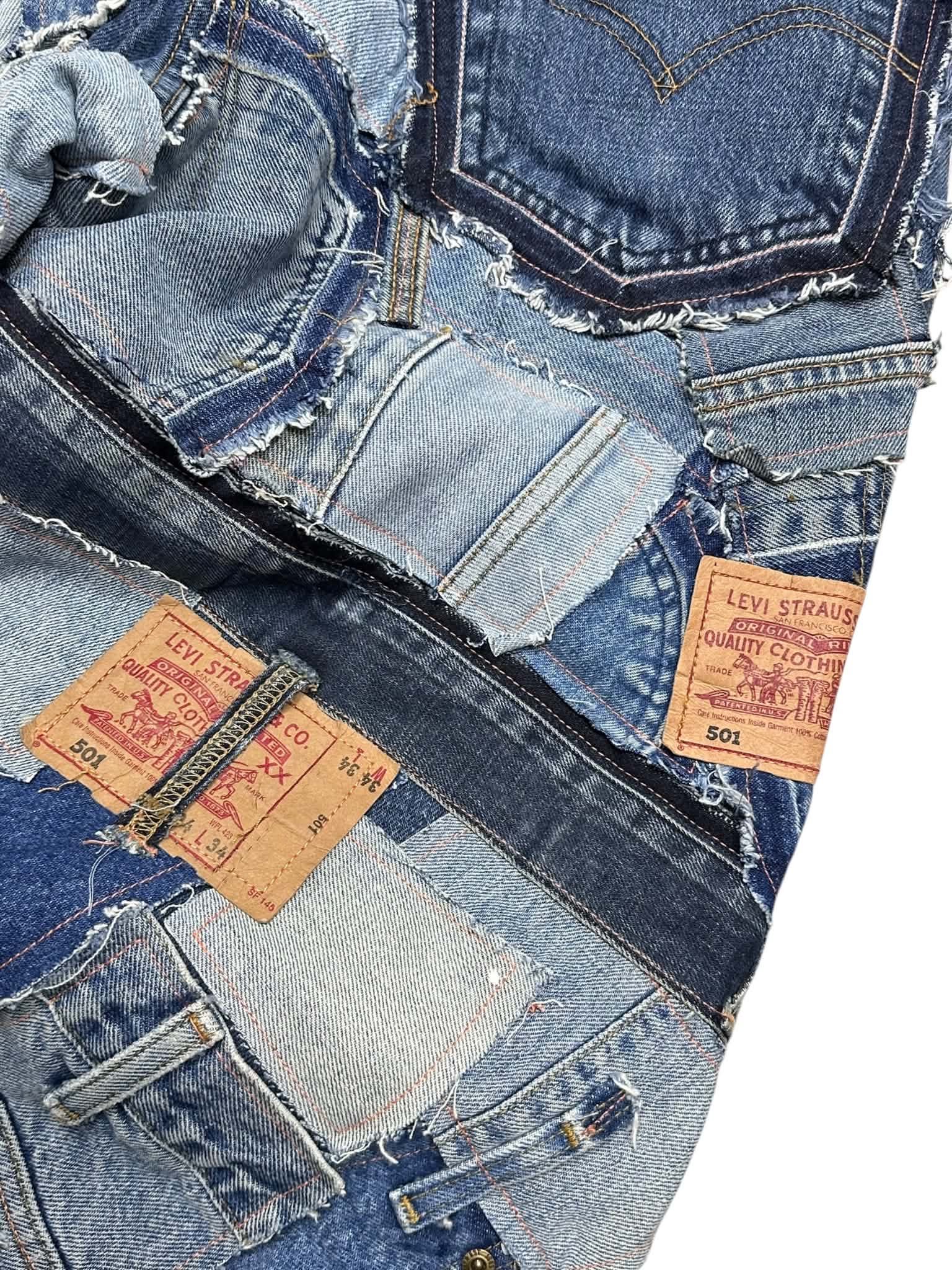 Custom Levi's Patchwork Jeans (M-L)