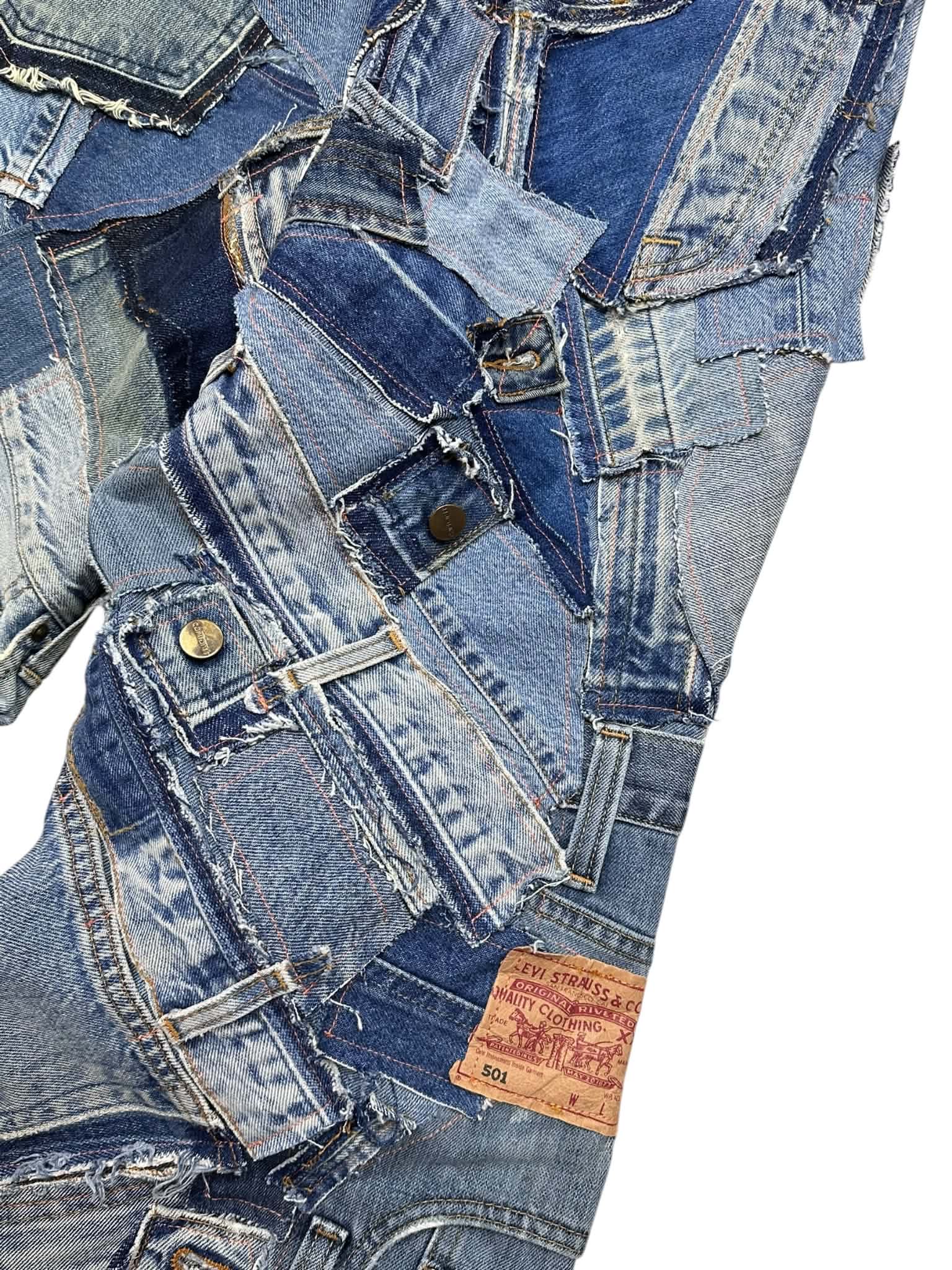 Custom Levi's Patchwork Jeans (M)