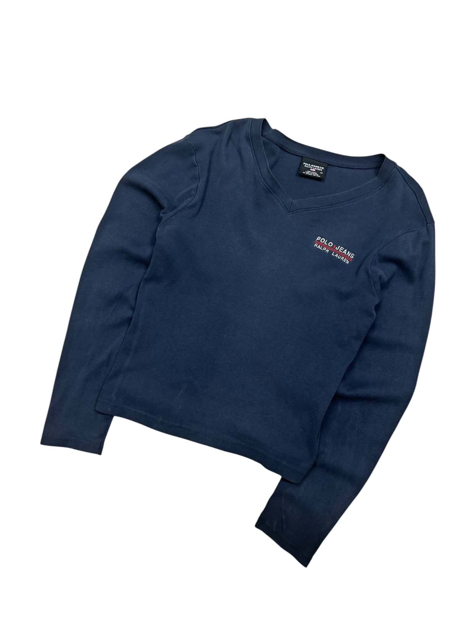 Vintage Polo Jeans Ralph Lauren Navy Long Sleeve (Women M)