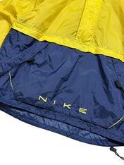 Candy Streetwear vintage sárga és sötétkék Nike széldzseki hímzett márkajelzéssel és húzózsinóros derékkal