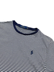 Candy Streetwear Polo Ralph Lauren sötétkék-fehér csíkos pamut férfi póló hímzett logóval