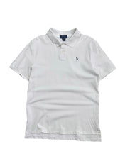 Candy Streetwear fehér Polo Ralph Lauren férfi galléros póló sötét hímzett logóval és háromgombos gombolással
