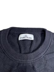 Stone Island fekete kötött vintage streetwear pulóver közelről, címkével