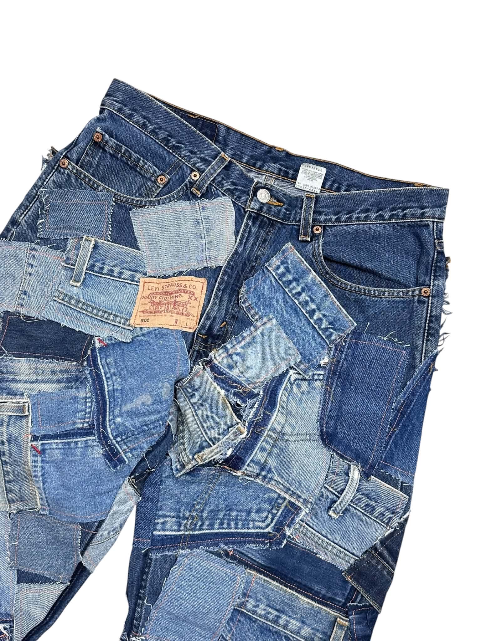 Custom Levi's Patchwork Jeans (M-L)