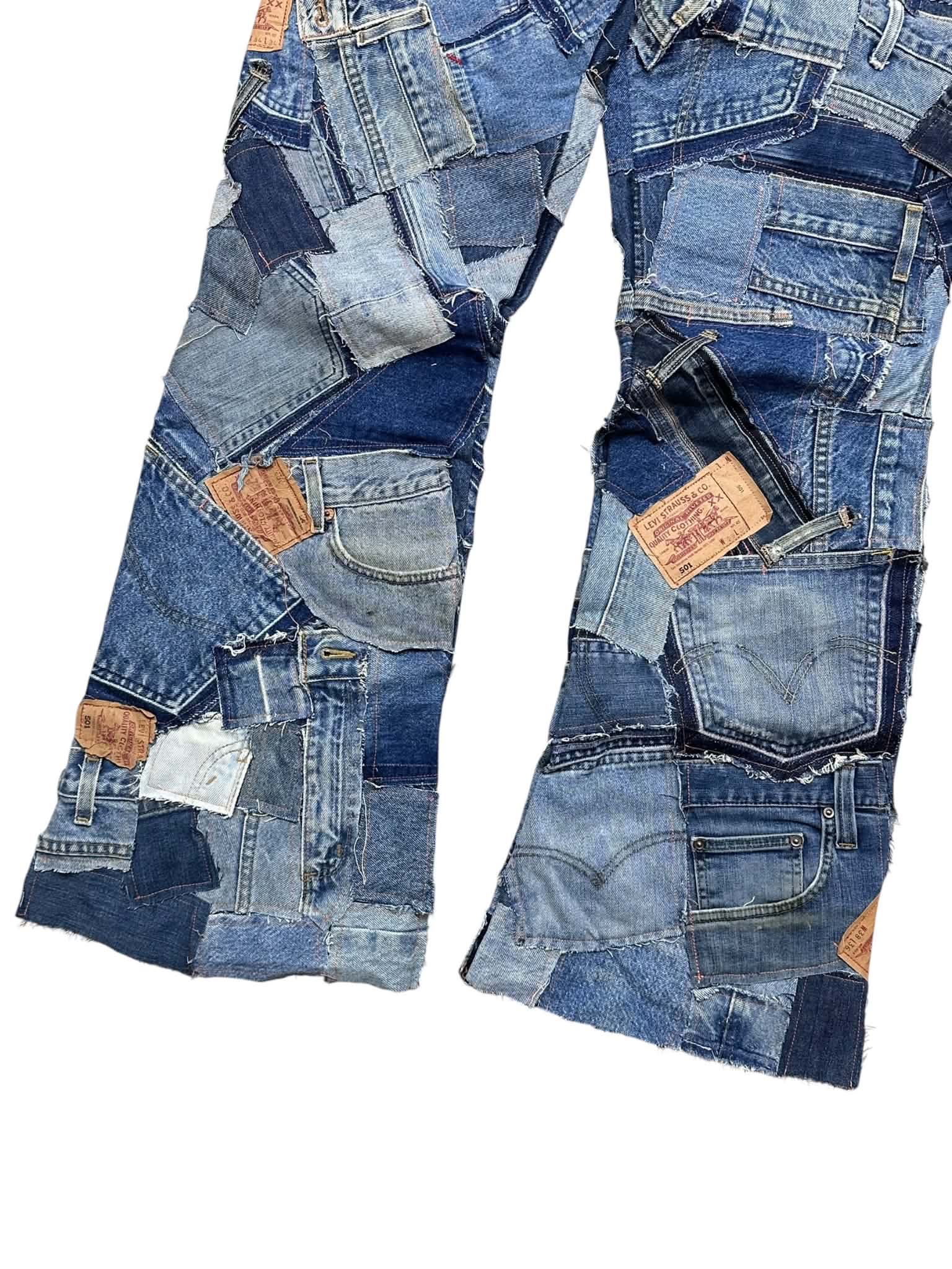 Custom Levi's Patchwork Jeans (M-L)