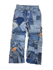 Custom Levi's Patchwork Jeans (M)